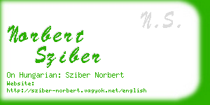 norbert sziber business card